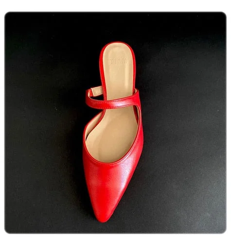 South Korea Net Red Pointed Half Slippers 2020 Summer New Silver Color Baotou Flat Slipper Women's Slipper Lazy