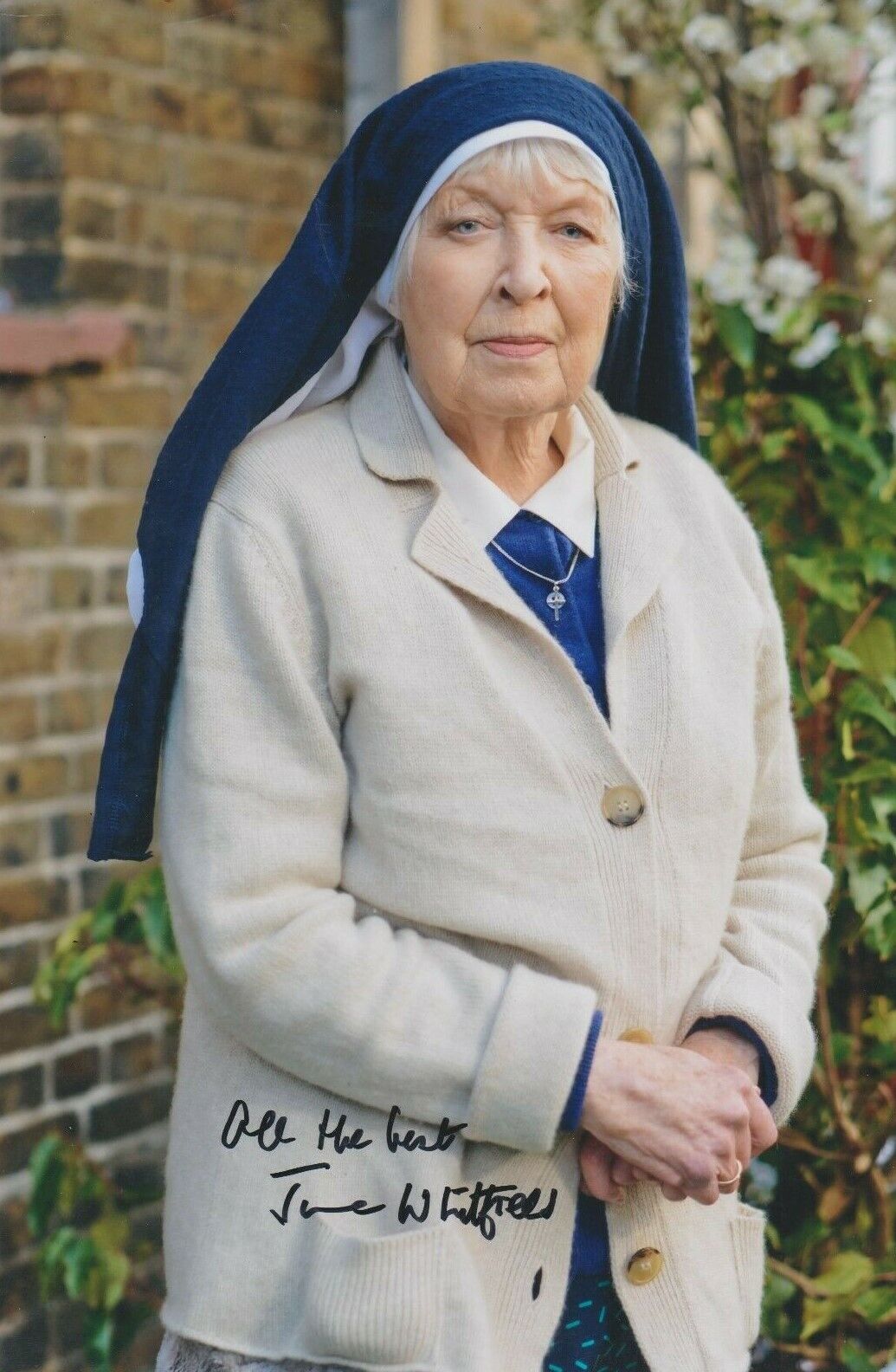 June Whitfield **HAND SIGNED** 12x8 Photo Poster painting ~ AUTOGRAPHED ~ Eastenders