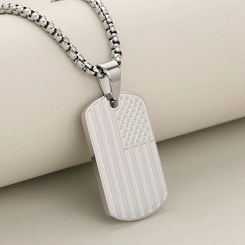 1 Piece 33.2*19.8mm 304 Stainless Steel American Flag Pendant Jewelry Accessories