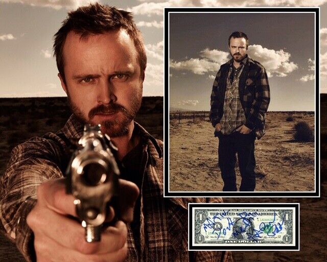 AARON PAUL SIGNED BREAKING BAD Photo Poster painting MOUNT UACC REG 242