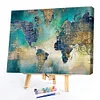 (US Only)Map Abstract Oil Paint By Numbers Kit Canvas Drawing DIY Color Pictures 80x40cm