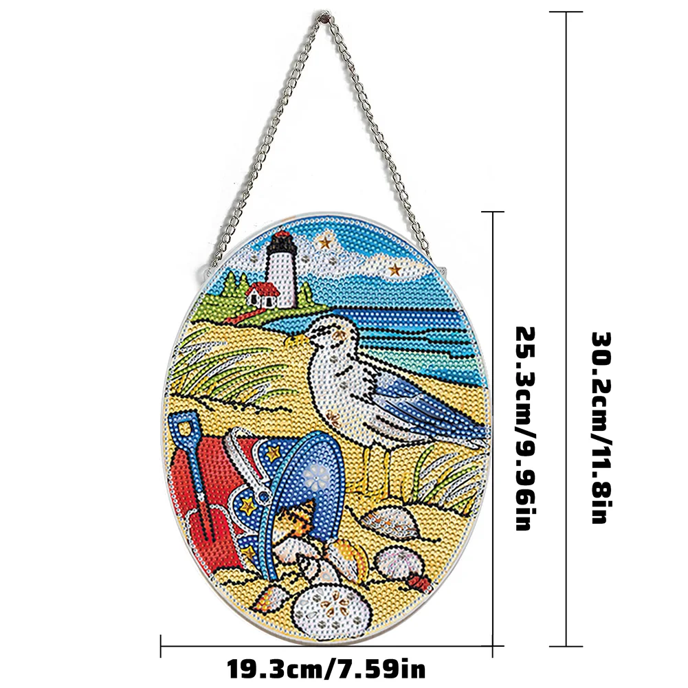 DIY Seagull Diamond Dots Art Cute Home Garden Decoration(Single Side)