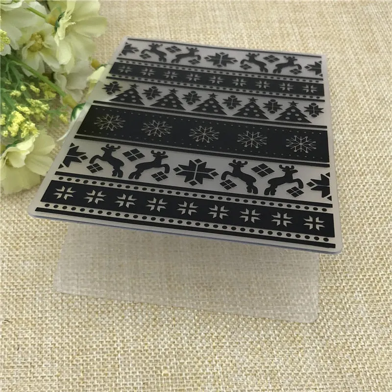 Christmas Plastic Embossing Folder For Scrapbook DIY Album Card Tool Plastic Template