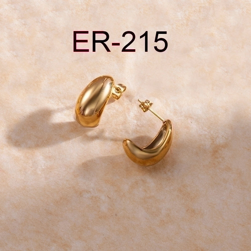 1 Pair Fashion Heart Shape Plating 304 Stainless Steel Drop Earrings Ear Studs