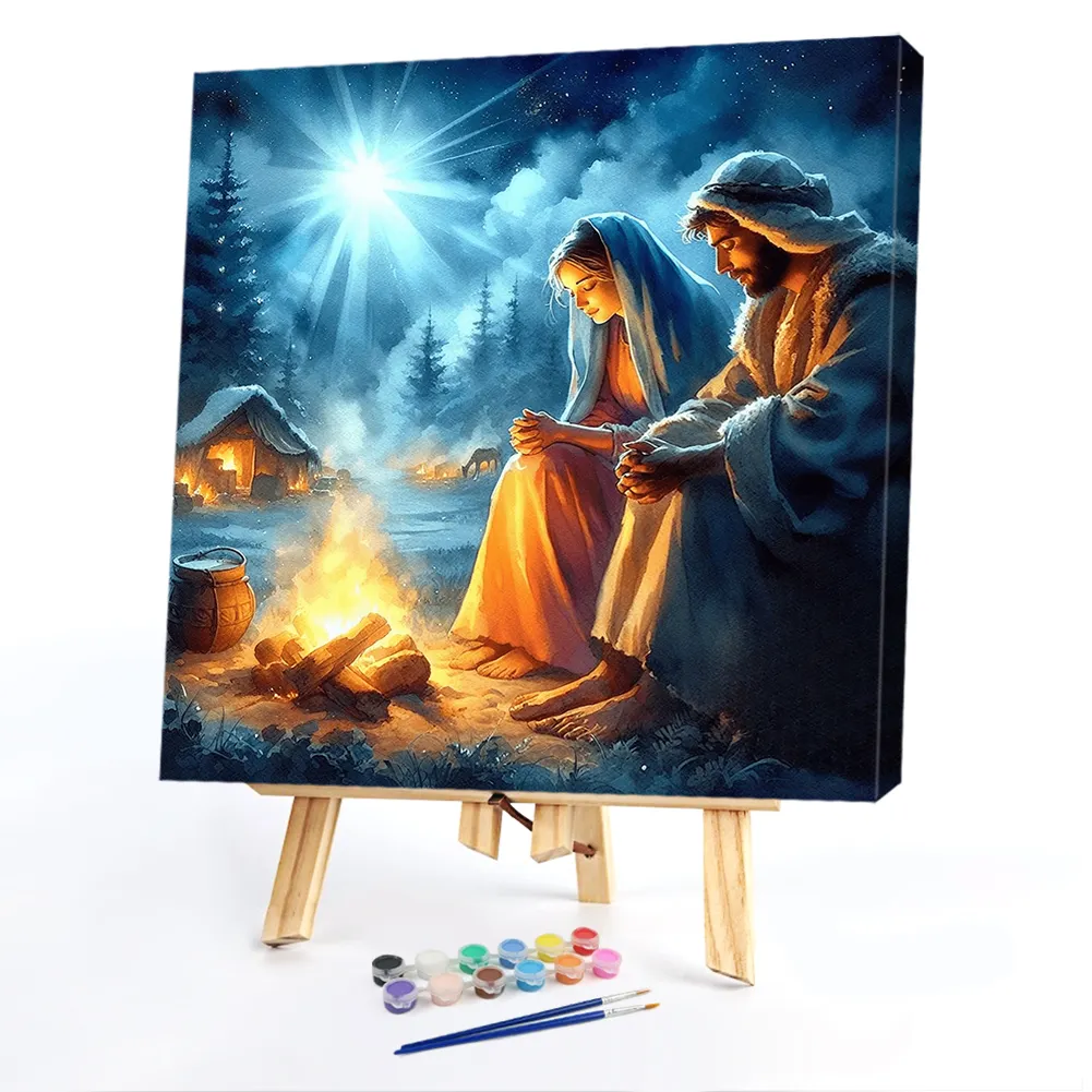 Amiiba Malen Nach Zahlen Kit „Fire Guitar“ – 40,6 X 50,8 Cm Acrylmalerei Mit Oder Ohne Rahmen