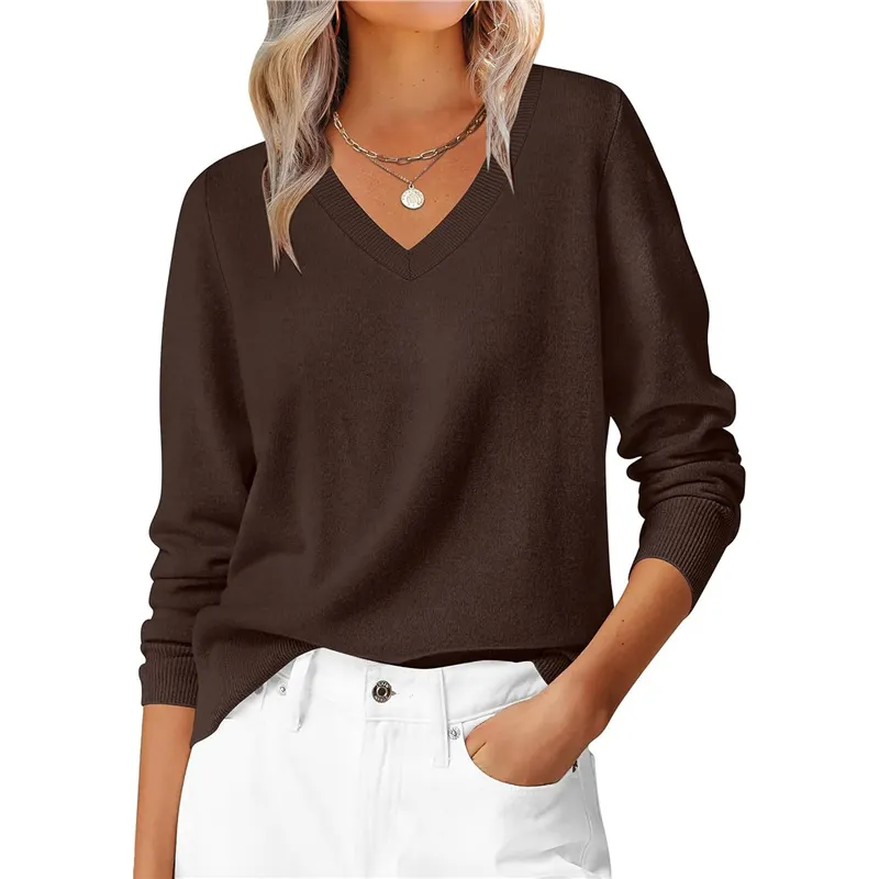 Athvotar Athvotar Autumn And Winter Leisure Jacket Classic Fashion Temperament Long-Sleeved V-Neck Large-Size Knitted Shirt