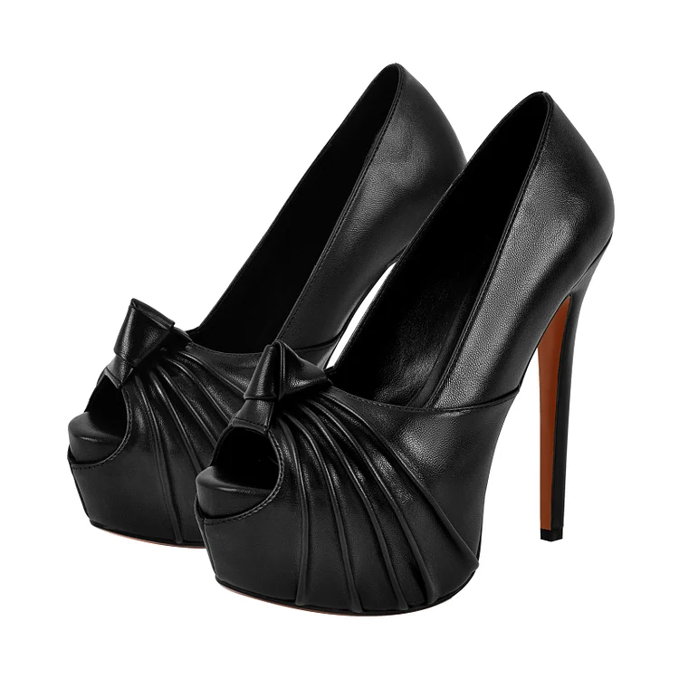 Statement Platform Peep Toe Stiletto High Heel Pumps
