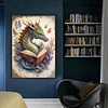 (Big Size)Dragon Reading Book - 11CT Counted Cross Stitch - 40*60cm