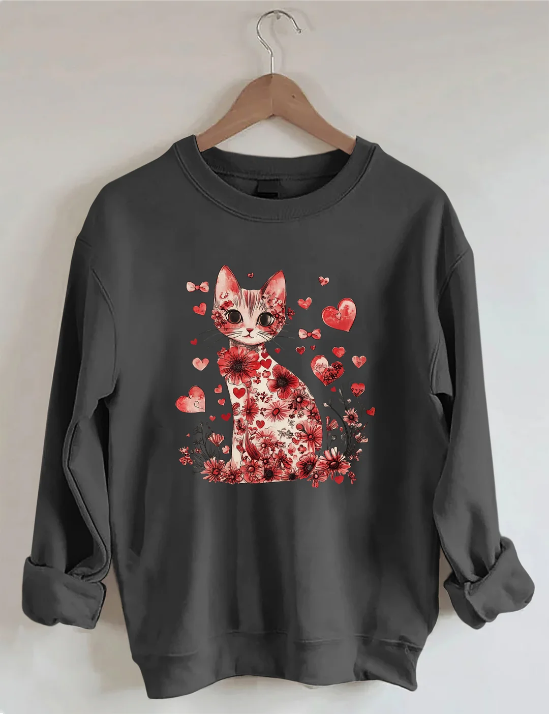 Valentine Cat Sweatshirt