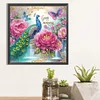 Pfau und Blumen - speziell geformtes Diamond Painting - 30*30cm