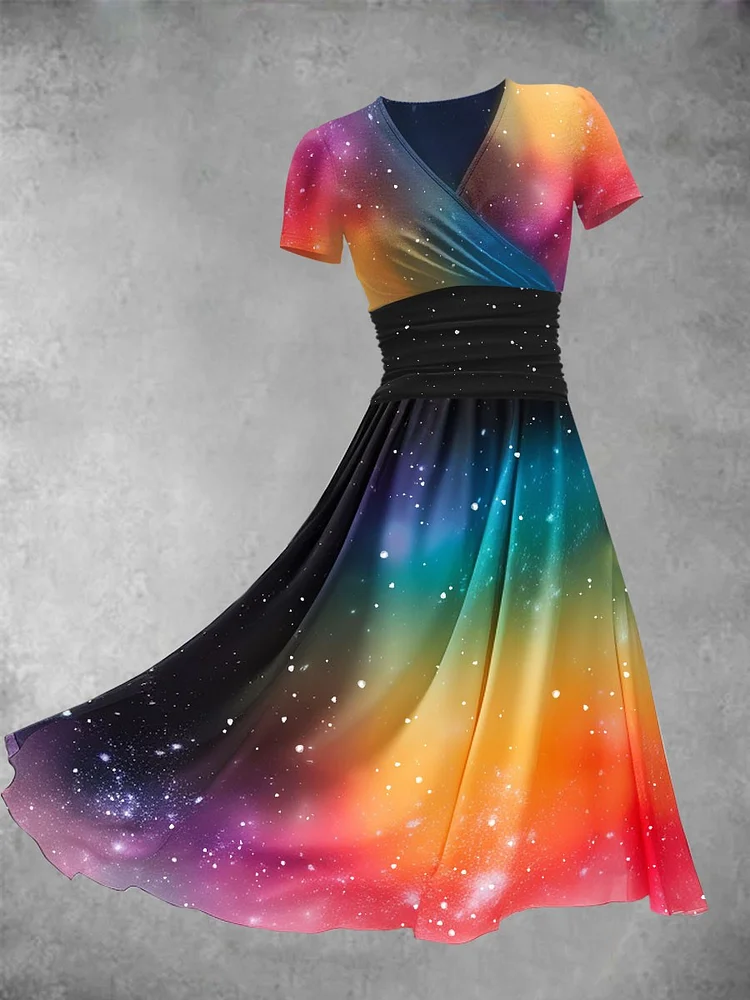 Women's Rainbow Star Art Design Dress