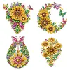 4pcs DIY Butterfly Sunflower Diamond Painting Brooch
