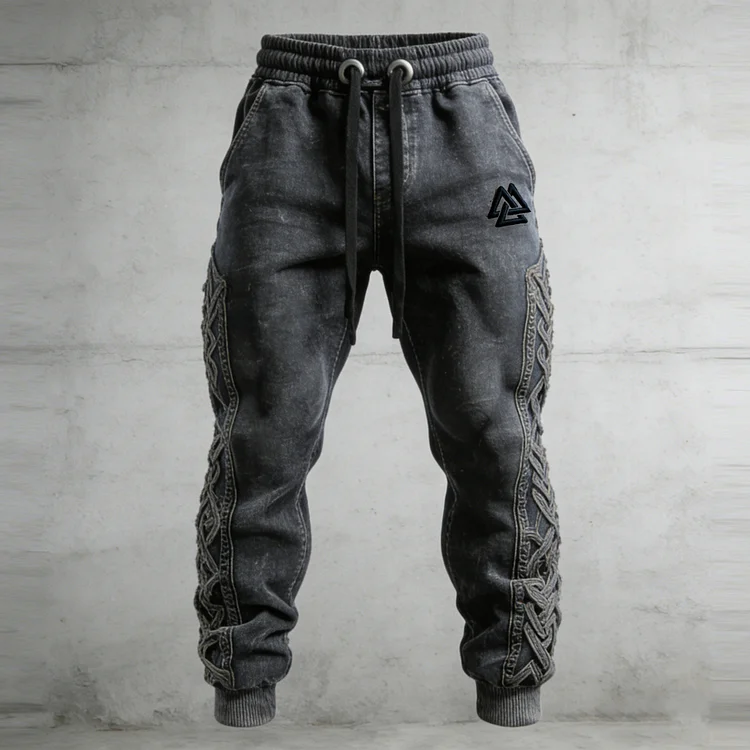 Vintage Viking Celtic Knot Washed Denim Sweatpants