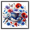 Bird Teacup-14CT Counted Cross Stitch Kit(40x40cm)