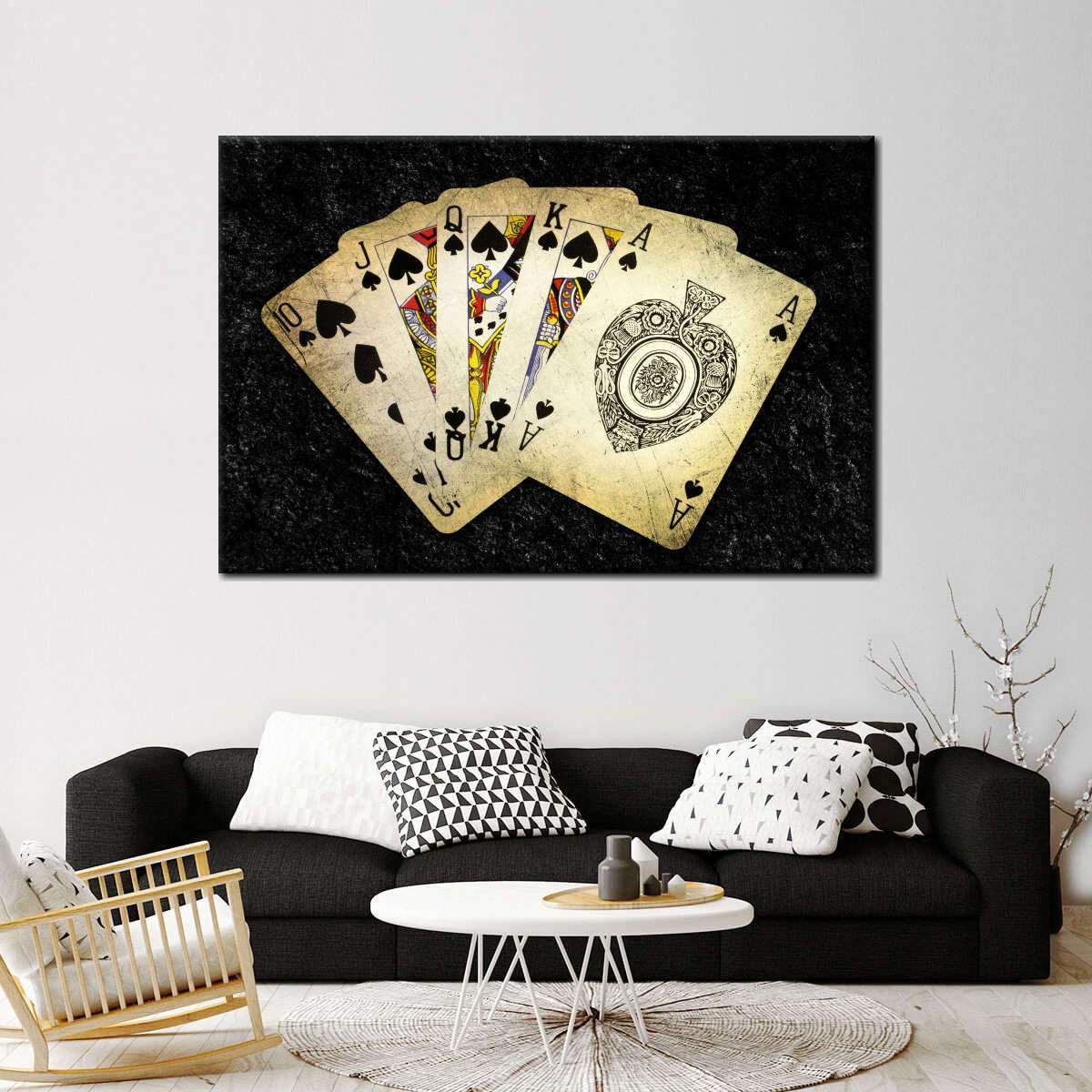 Poker Spade Canvas Wall Art 