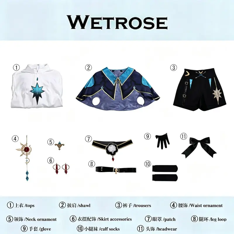 [Wetrose] In Stock Honkai: Star Rail Anaxa Little Cat Dress Game Outfit Cosplay Costume