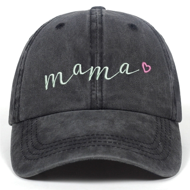 Women's Fashion Mama Letter Heart Shape Embroidery Baseball Cap