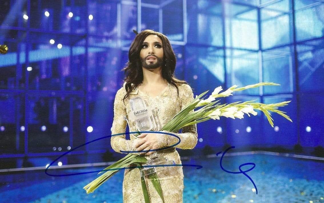 Conchita Wurst RECORDING ARTIST autograph, In-Person signed Photo Poster painting