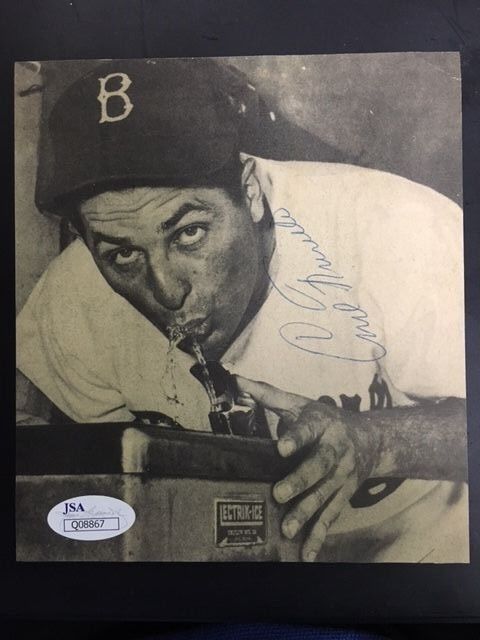 Vintage 1950s Carl Furillo Signed Photo Poster painting At the Water Fountain