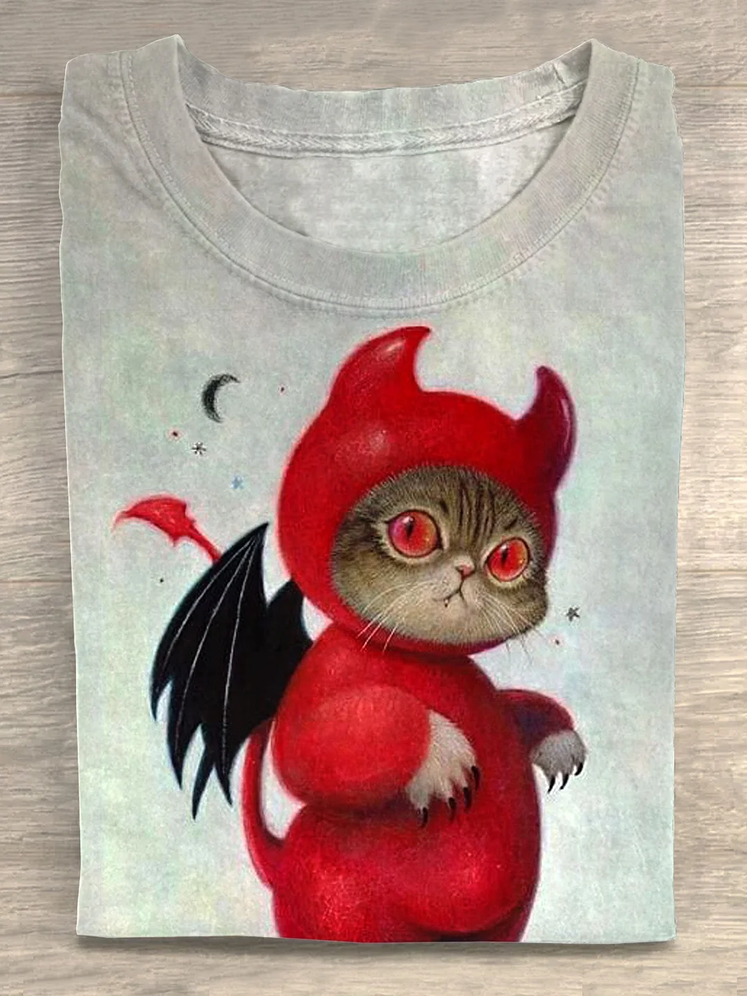 Eagerlys Vintage Funny Cute Cat Art Print T-shirt Eagerlys