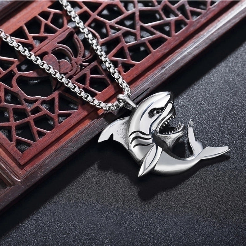 Hip-hop Shark Stainless Steel Alloy Plating Men’s Pendant Necklace