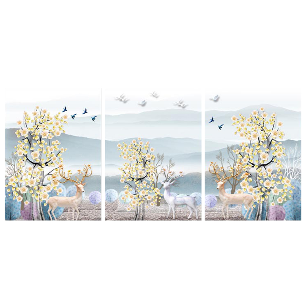 

3 Panel Flower - 11CT Stamped Cross Stitch - 119*58CM, 501 Original