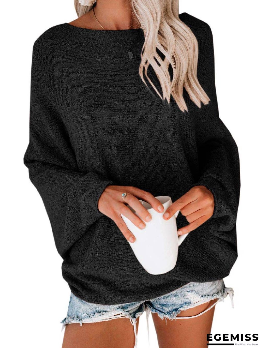 Long Sleeve Round Neck Cotton-Blend Shirts & Tops | EGEMISS