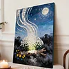 DIY Pearl Painting Forest Light for Home Decor with Frame(30x40cm)