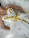 Unique Bridal Enchanted Forest Cottagecore Floral Prom Dress Ball Gown Fairycore Whimsical Royalcore Floor Length Formal Evening Boho Tulle