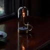 Retro Nostalgic Candlelight LED Touch Desk Lamp TYP-C Rechargeable Desk Lamp Aluminum Glass Candlelight Water Drop Magnetic Field Driven Swing Desk Lamp
