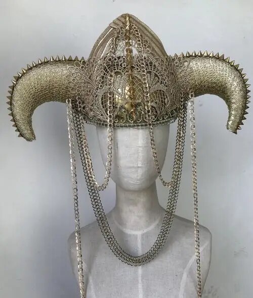 VCshoes Animal Cosplay Accessories Buffalo Headpiece For Women Men Skull Mask Party Halloween Pageant Ox Horn Headpiece Women Cosplay