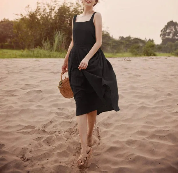 Organic Cotton Linen  Maxi Dress