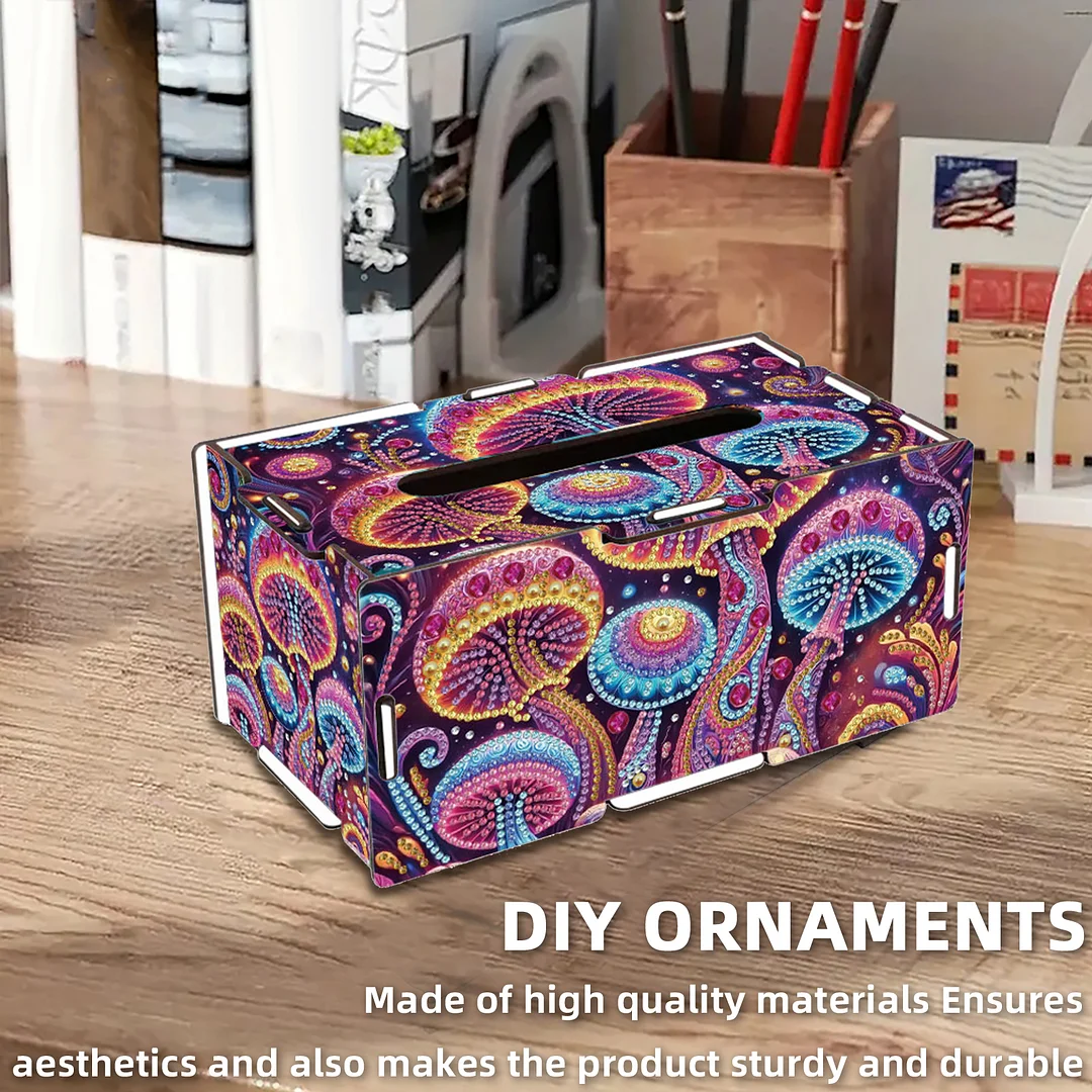 Wooden Diamond Painting Tissue Box for Home and Office Decoration(CZH008)