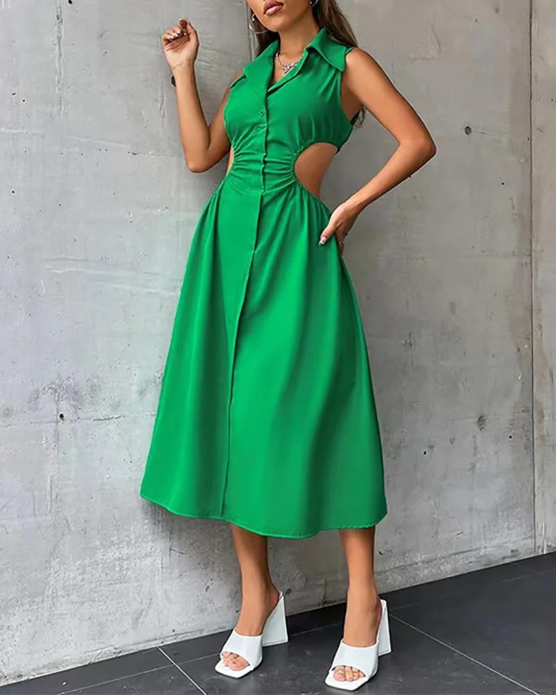 Sexy V-Neck Waistless A-Line Dress
