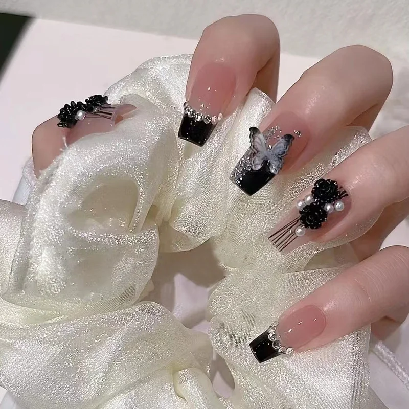 Churchf Nail Blush Love Dizzy Dye Wear Piece Advanced Sense Short Nail Piece Extension Removable Fake Nail Finished Products