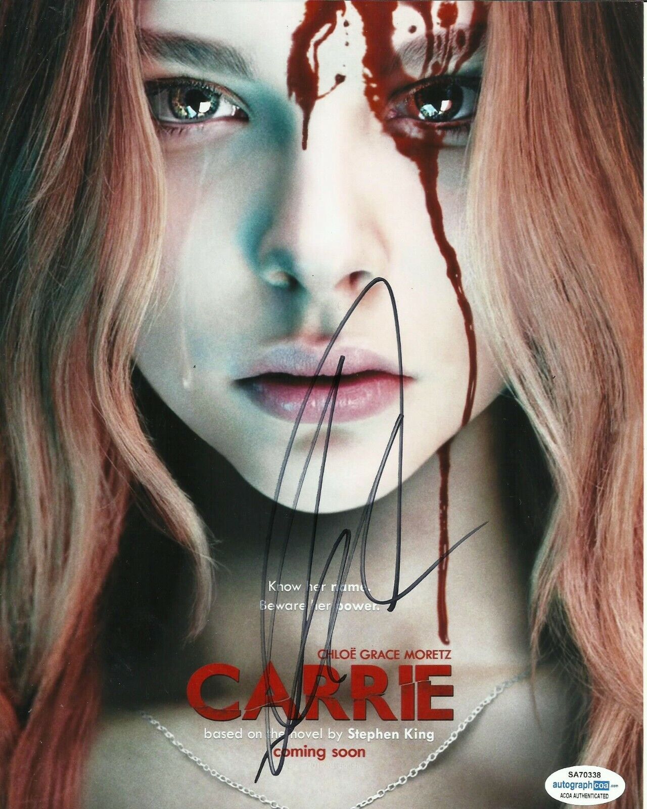 CHLOE GRACE MORETZ SIGNED CARRIE Photo Poster painting(2) ALSO ACOA CERTIFIED