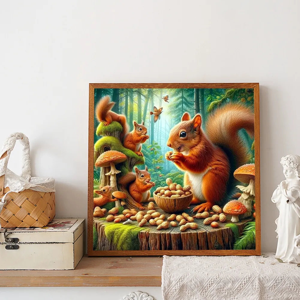 Diamond Painting - Full Round Drill - Autumn Squirrel(Canvas|40*40cm)