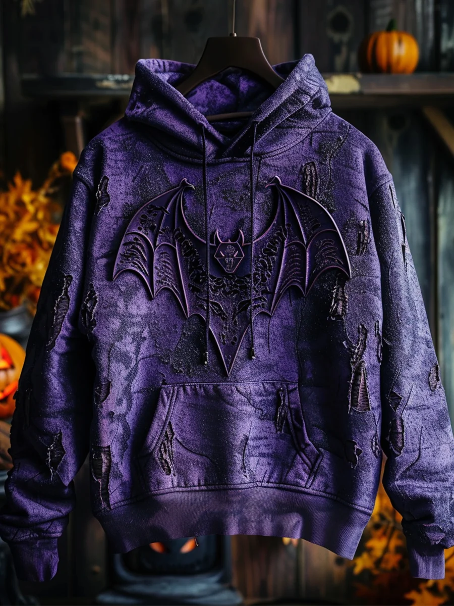 Bat Print Hoodie