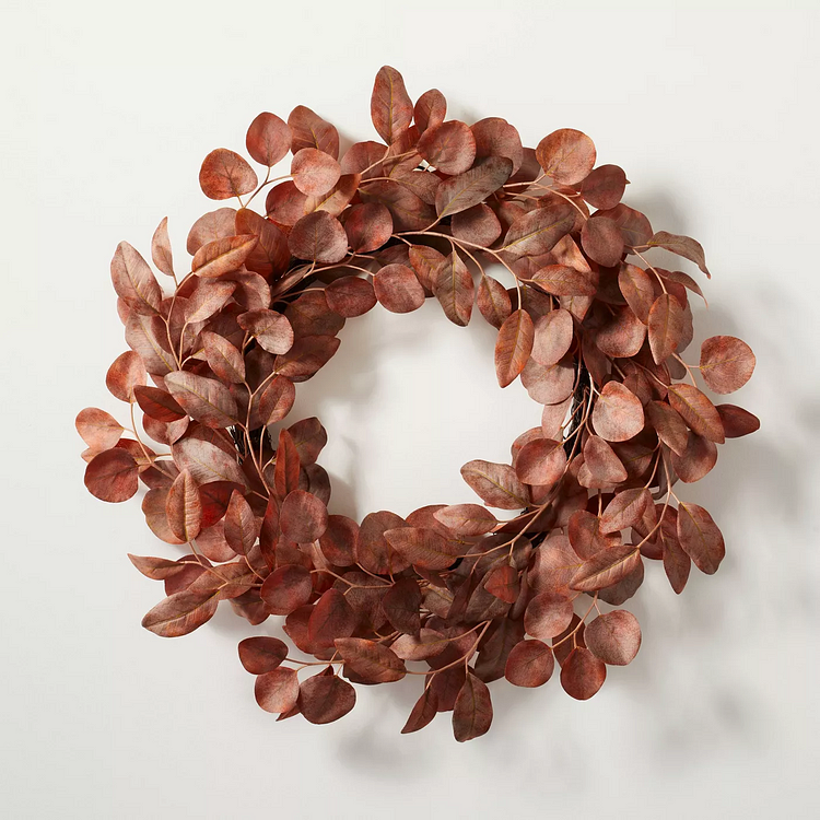 Faux Rusted Eucalyptus Wreath Fall Wreath For Front Door