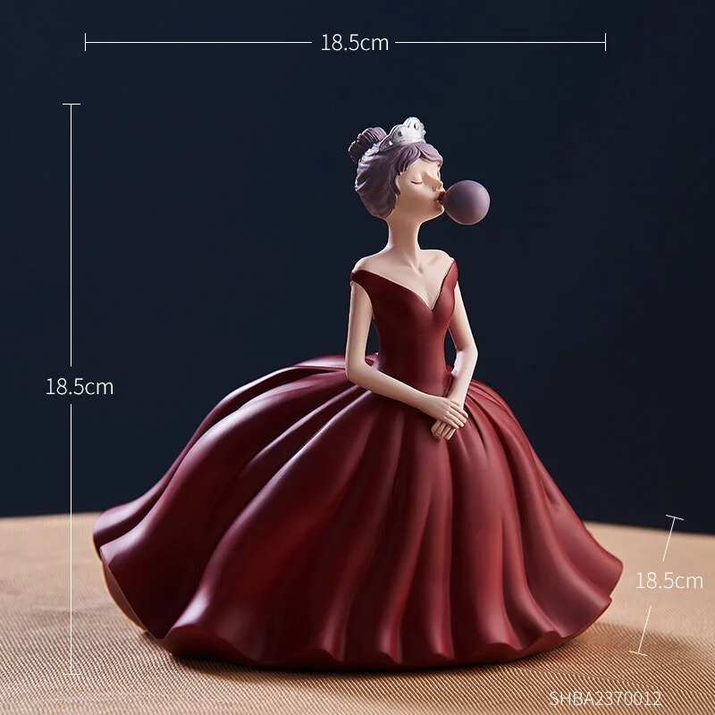European Style Home Decoration Wedding Girl Resin Character Modeling Living Room Desktop Decoration Accessories Holiday Gifts