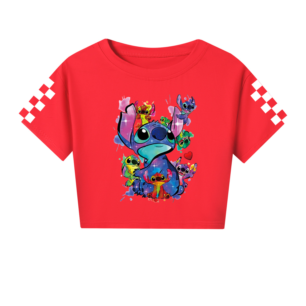 Stitch Family Matching Outfits: Kids & Adults Half Sleeve Top with Shorts Set 3408 -Mayoulove