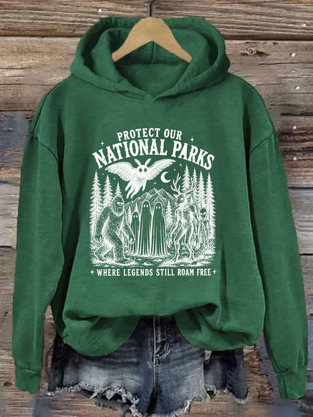 Protect Our National Parks Bigfoot Cryptid Nature Hoodie