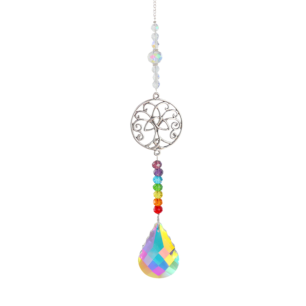 Crystal Wind Chime Tree of Life Colorful Beads Ornaments Home Garden Decor