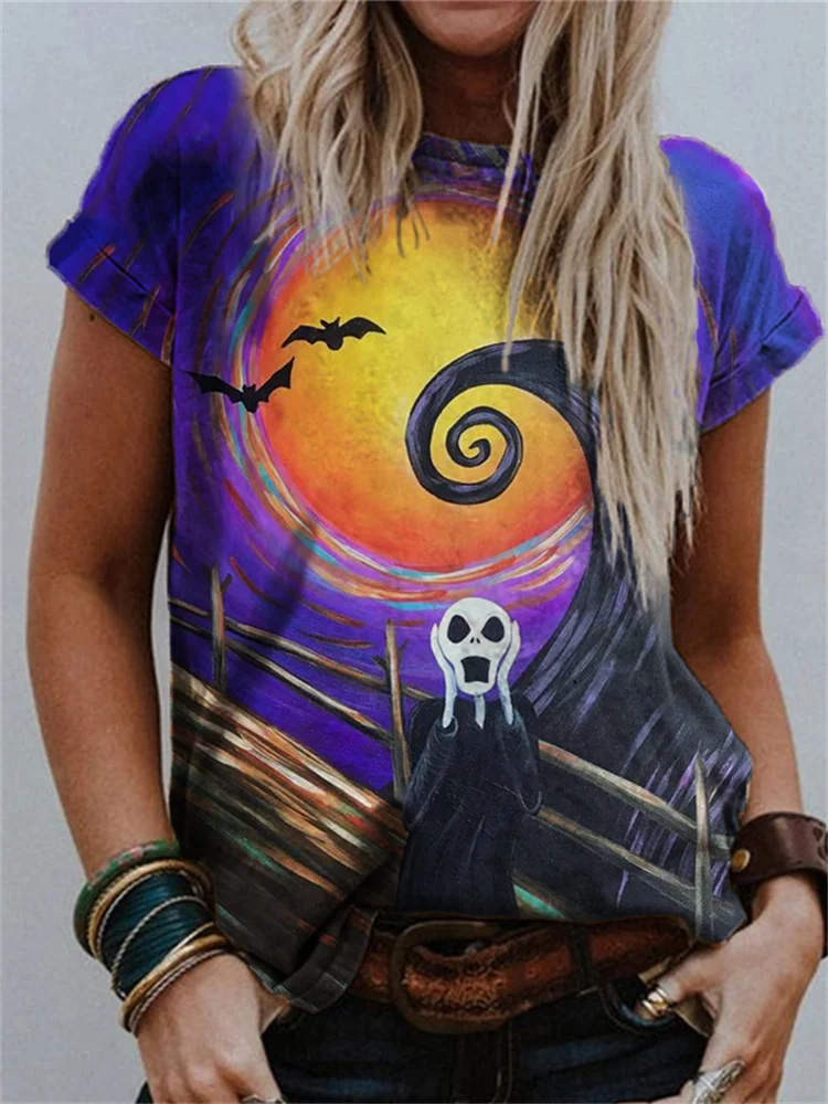 Vefave Scream Inspired Halloween Ghost Art T Shirt