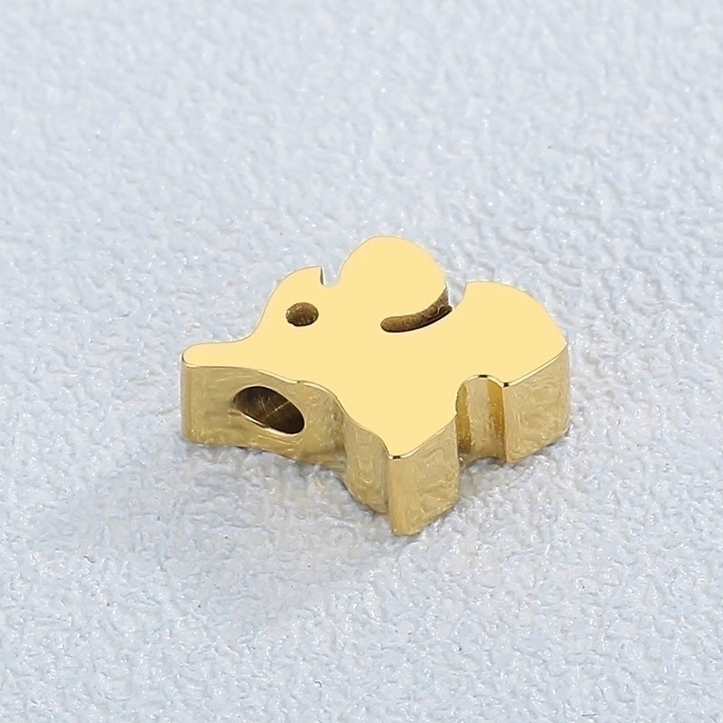 1 Piece 12 * 8mm Stainless Steel 18K Gold Plated Elephant Spacer Bars