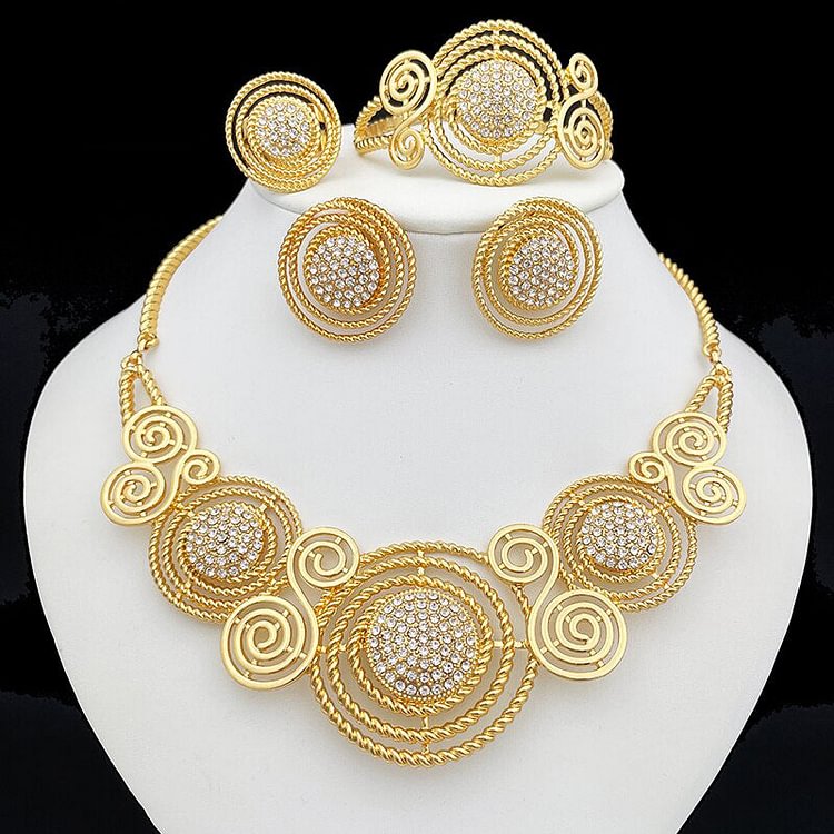 African Jewelry Sets For Women  Large Size Necklace Earrings