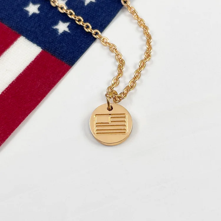 American Flag Dime Necklace