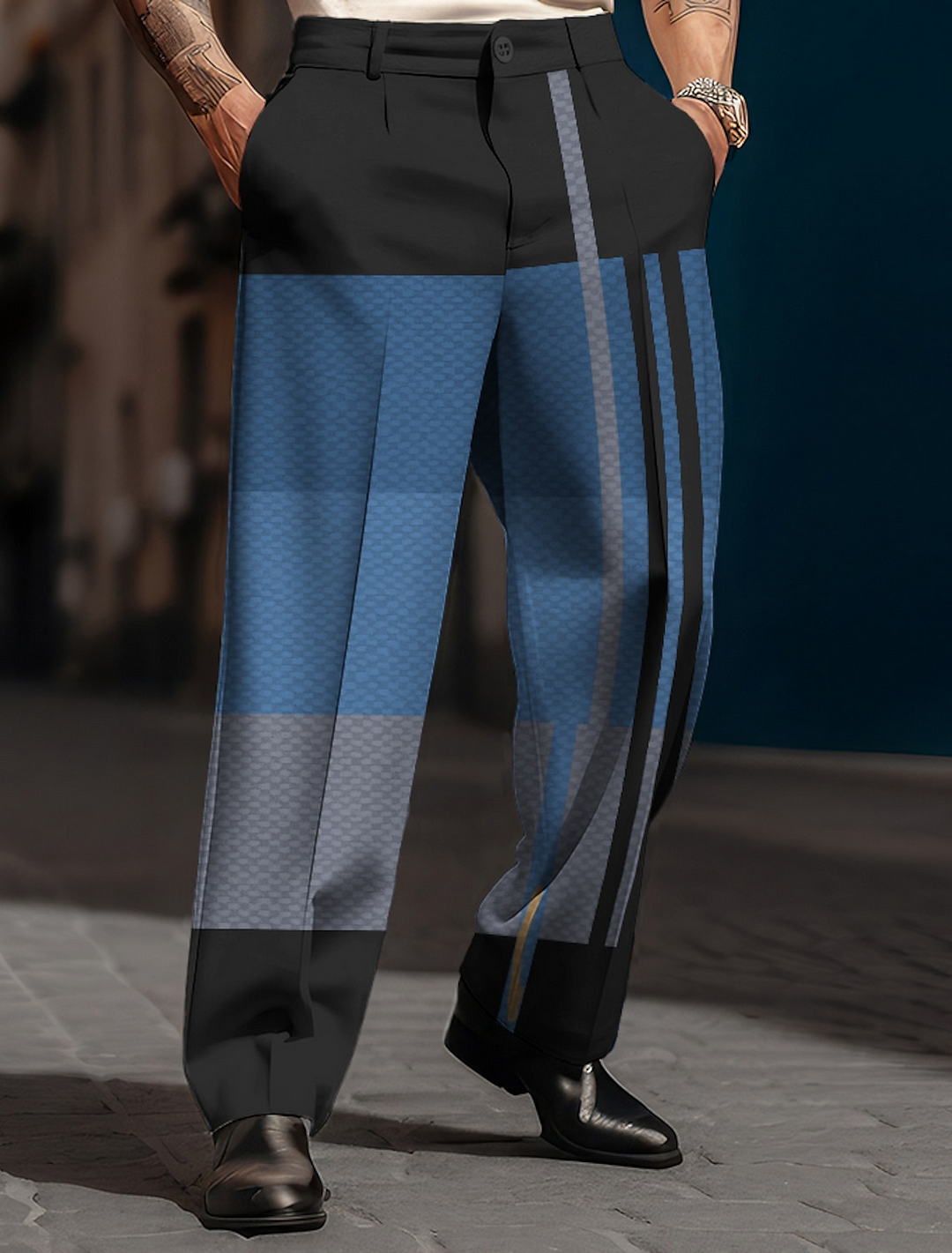 Men's Geometric Casual 3D Printed Street Pants 002