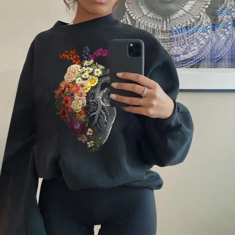   Human organ flowers print sweatshirt  - Neojana