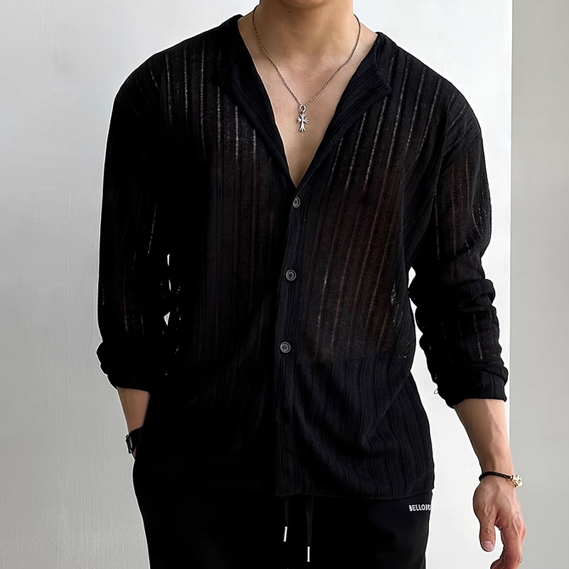 Men's Casual Hollow Loose Knit Cardigan